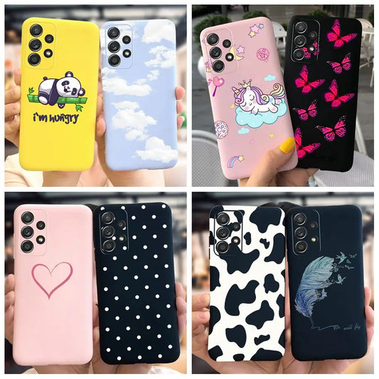 Lovely Silicone Case Cover Cartoon Panda Butterfly Soft Protective Cover For Samsung A23 4G 5G